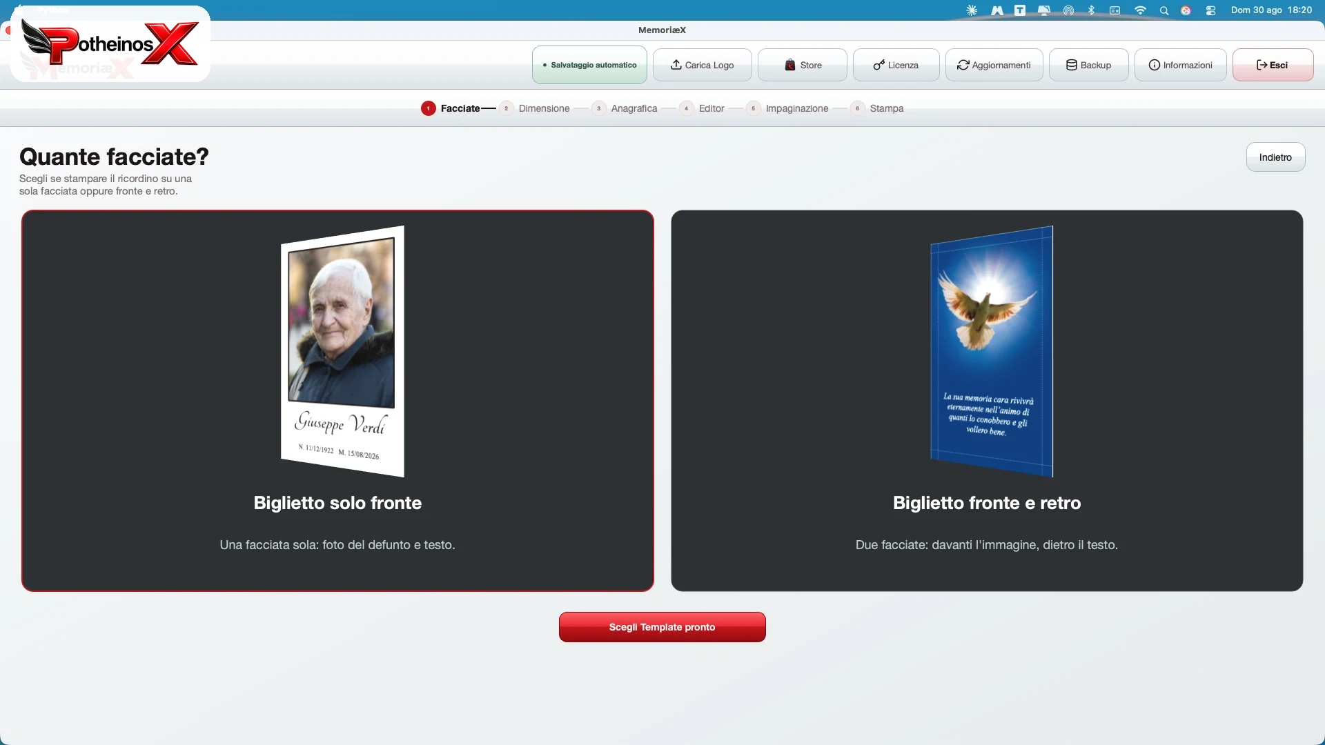 Scelta facciate in PotheinosX