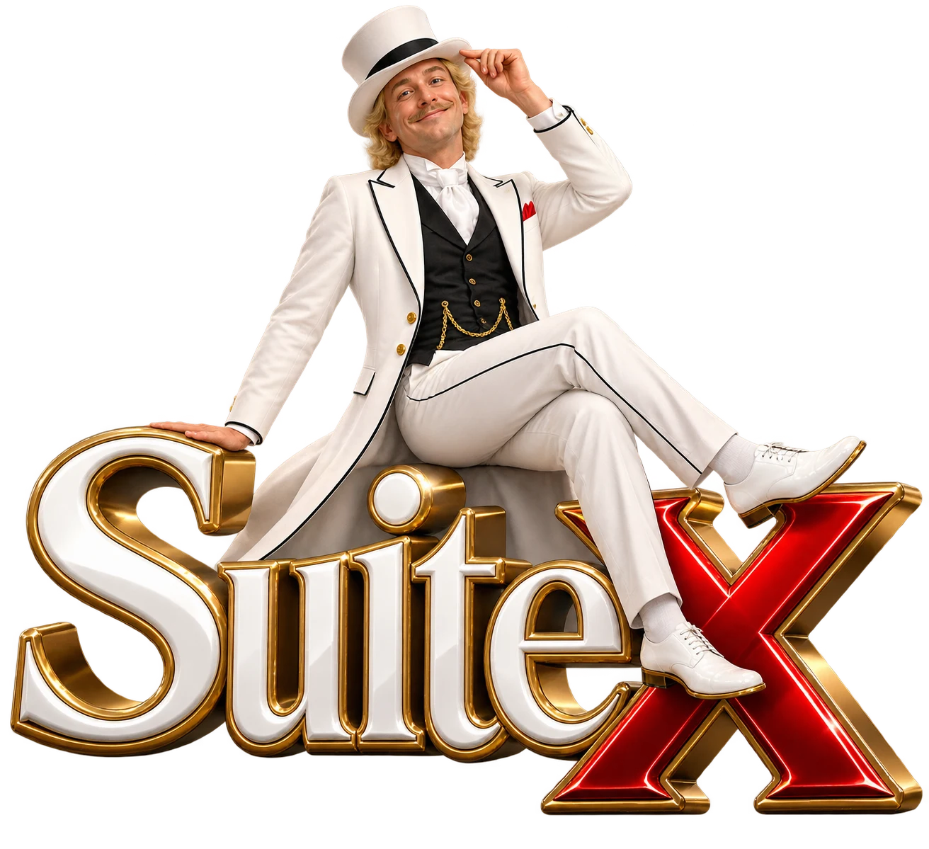Virgilio seduto sul logo SuiteX