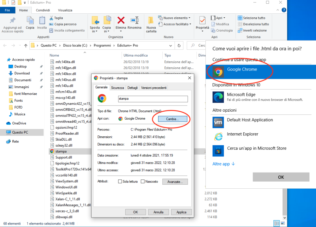 Interfaccia Cambio applicazione Windows 10