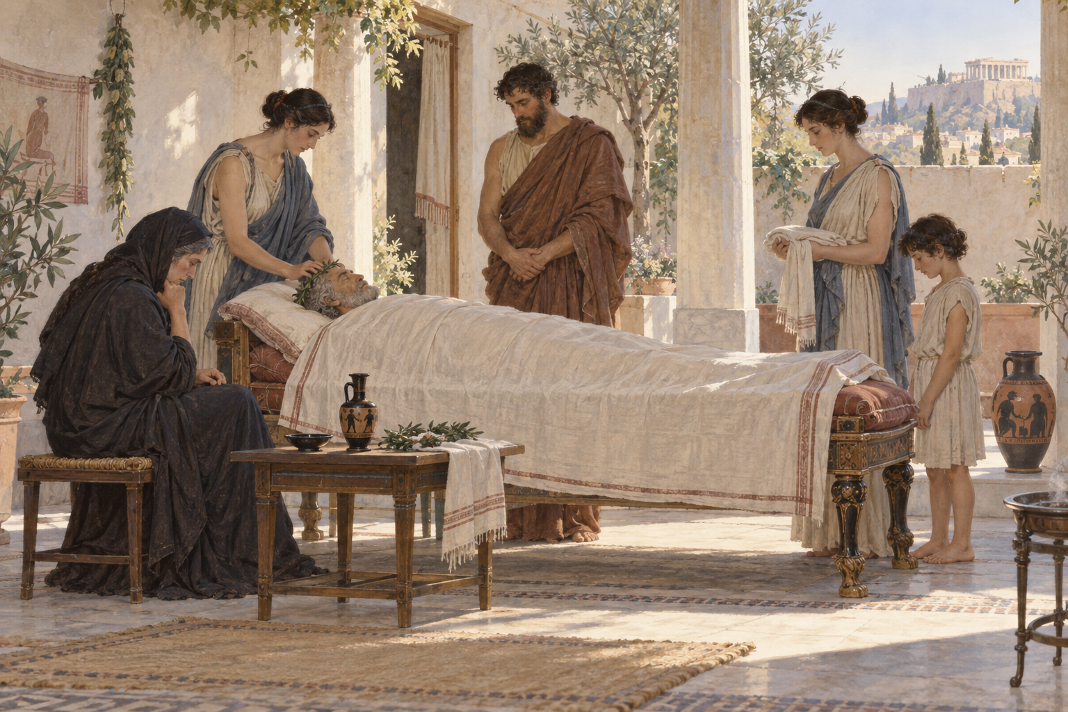 Rito della prothesis e commiato familiare nell’antica Grecia